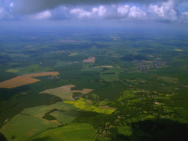 English countryside from the air