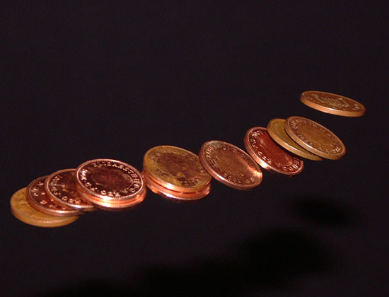 Midair 1p coin